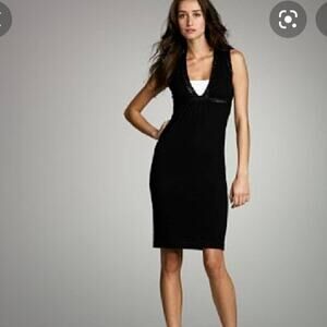 NEW J. Crew Women Merino Wool Onyx Sequin Dress Old Money Black Plunging 8